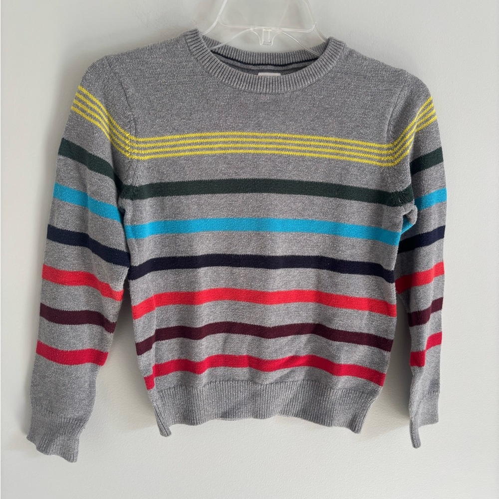 Gap Kids Grey Crew Neck Striped Sweater Size Medium 8